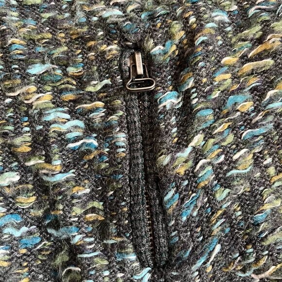 Anthropologie Moth Keavey Jacquard Wool Mohair Chunky Green Cardigan - Picture 5 of 12